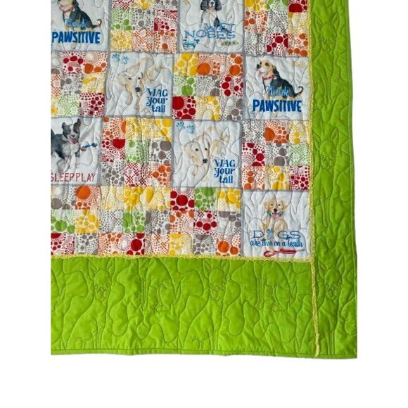 Dog Quilt Handmade Multiple Breeds Frenchies Reversible Elephants 36 X 44.50 - Picture 4 of 12